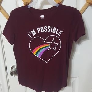 Im Possible Old Navy maroon t-shirt